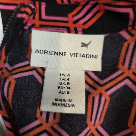 Adrienne Vittadini Fuchsia and Black Geometric Mini Dress - Picture 3 of 4